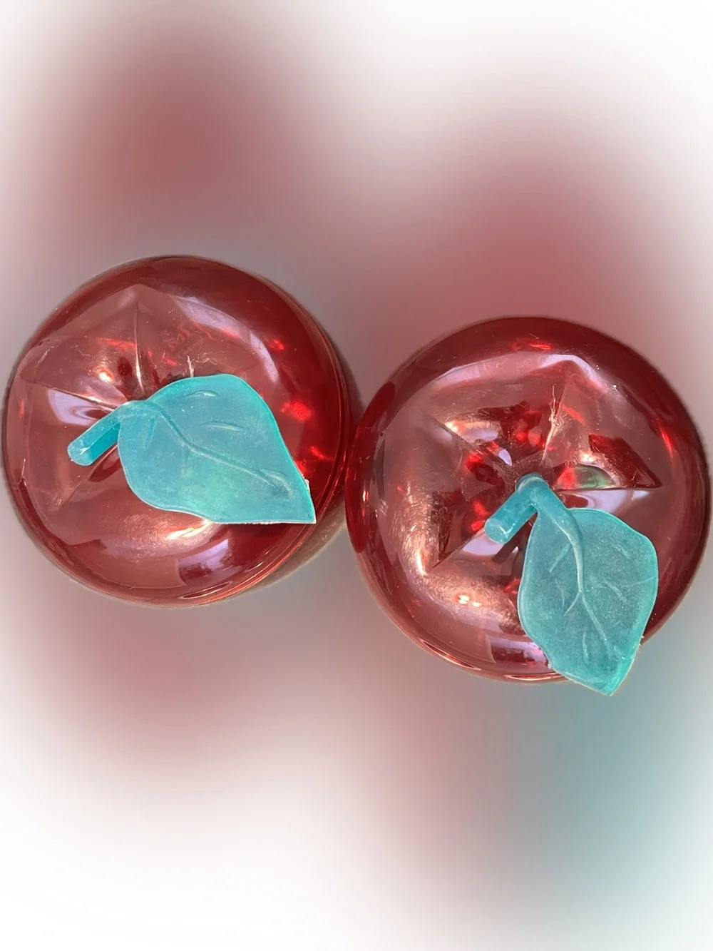 Red Apple Leaf Storage Container Storage Candy Dish  Teacher School Decor 2 Sets
